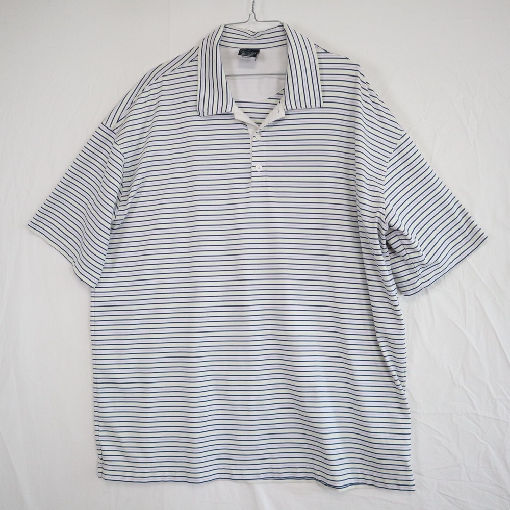 Nike Golf‎ Polo Shirt Mens 2XL XXL Dri-Fit UV Performance Striped Short Sleeve